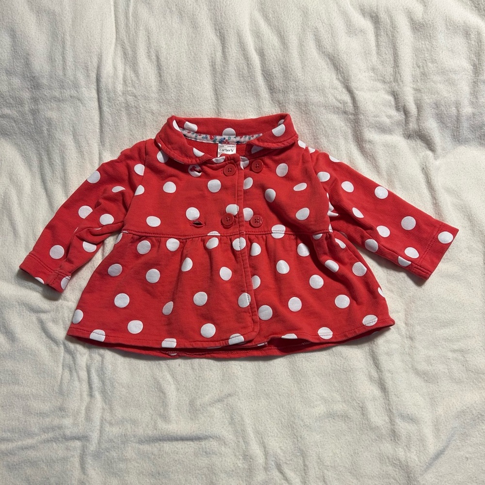 Carter's Red Baby Jacket with White Dots